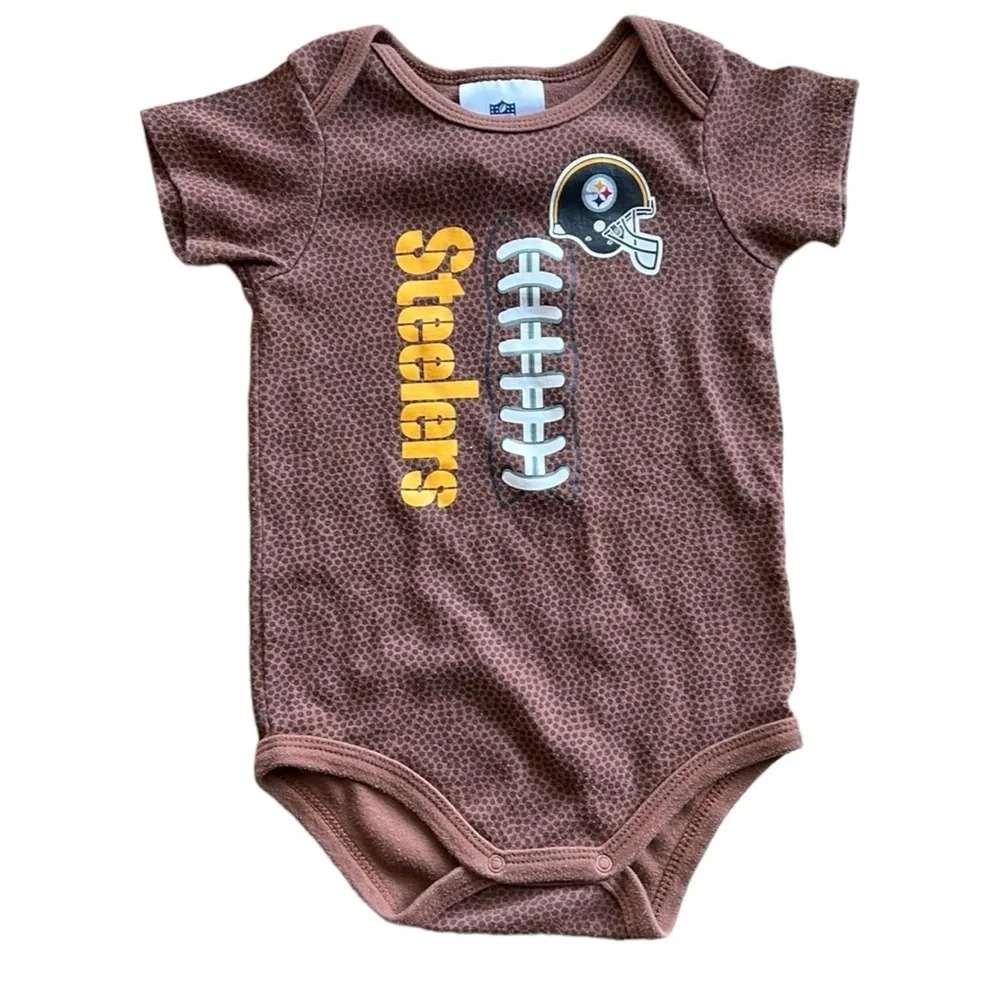 Pittsburgh Steelers NFL Infant Boys’ Brown Football Bodysuit size 18 months